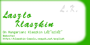 laszlo klaszkin business card